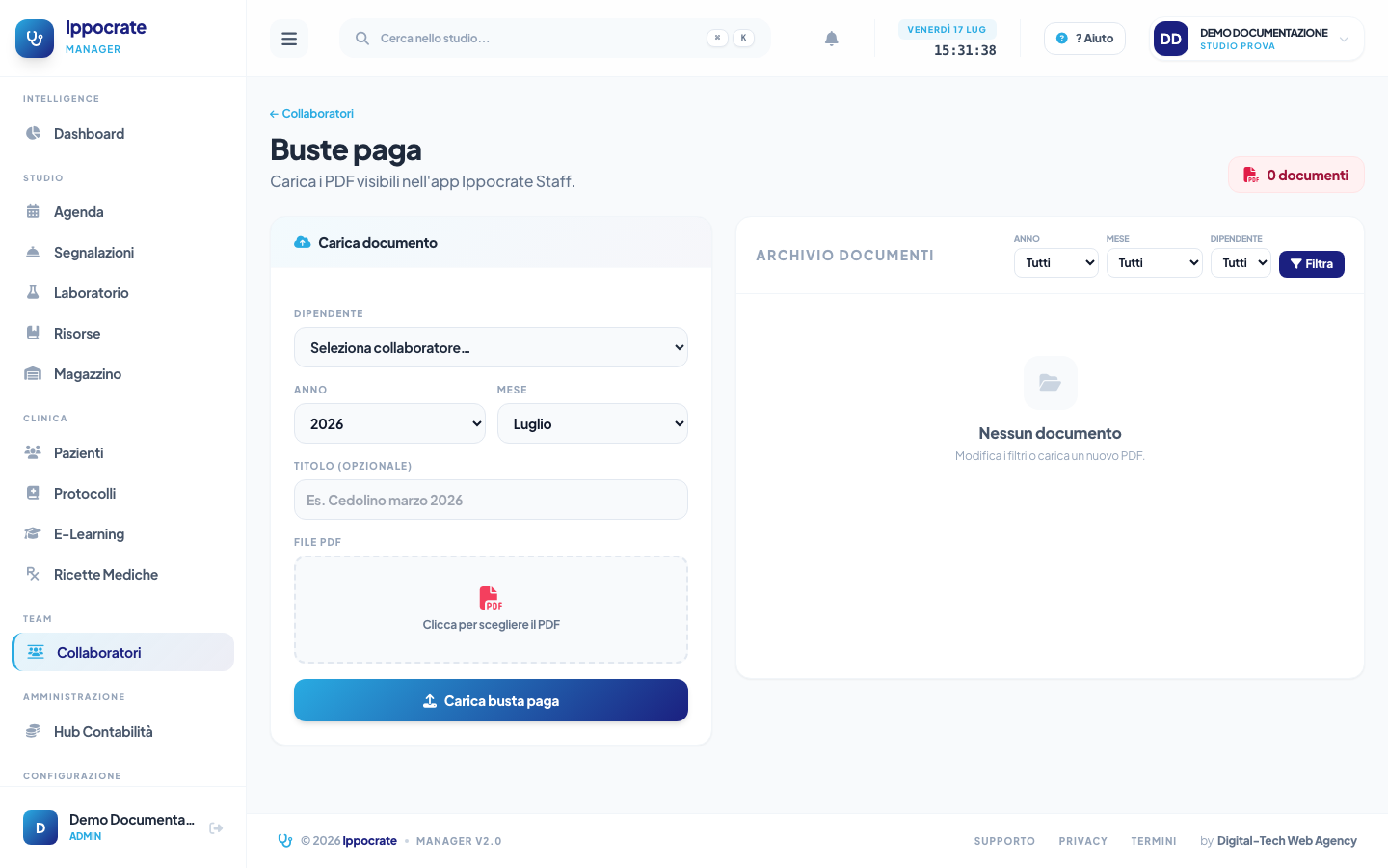 Screenshot Buste paga collaboratori