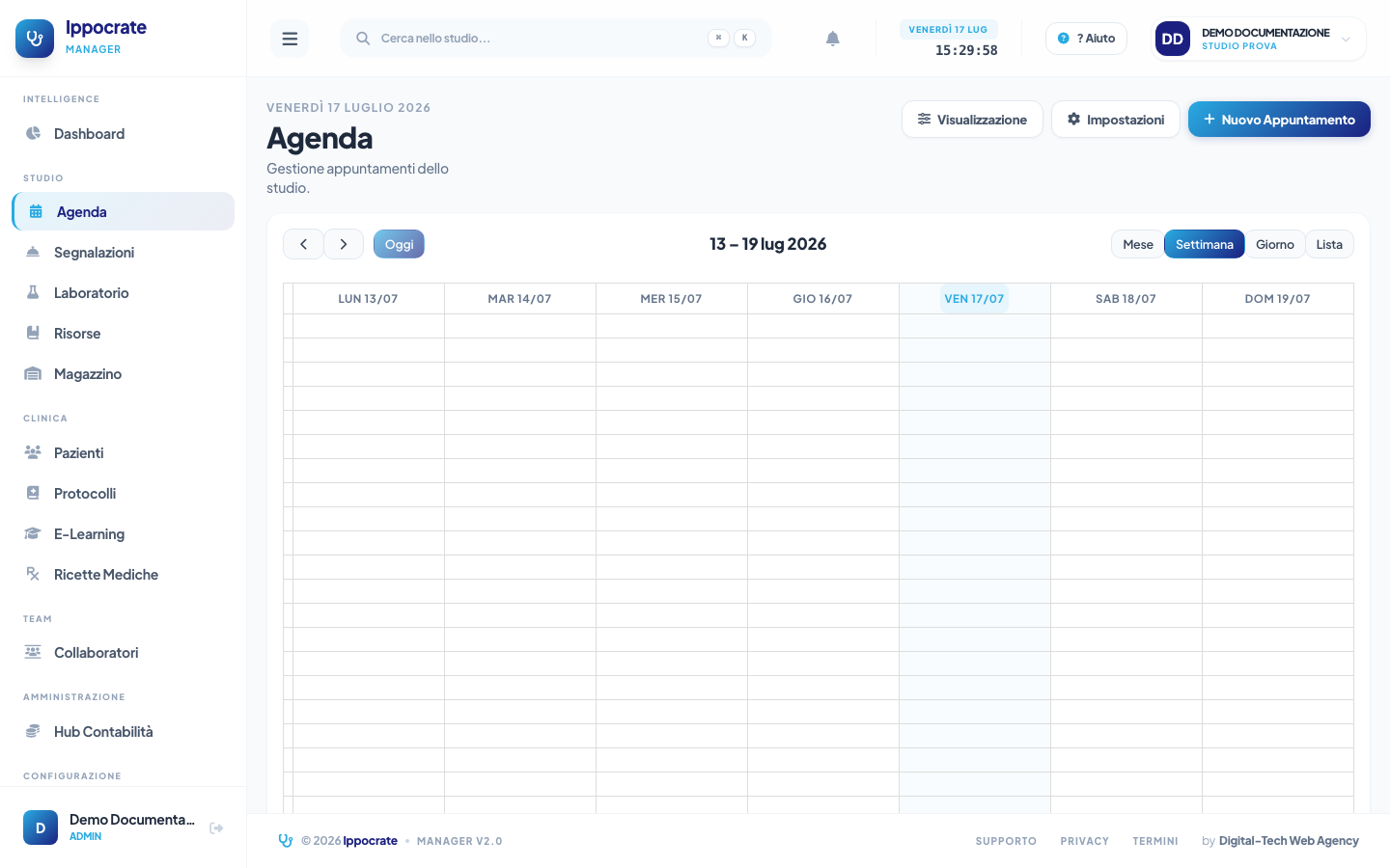 Screenshot Calendario agenda giornaliero