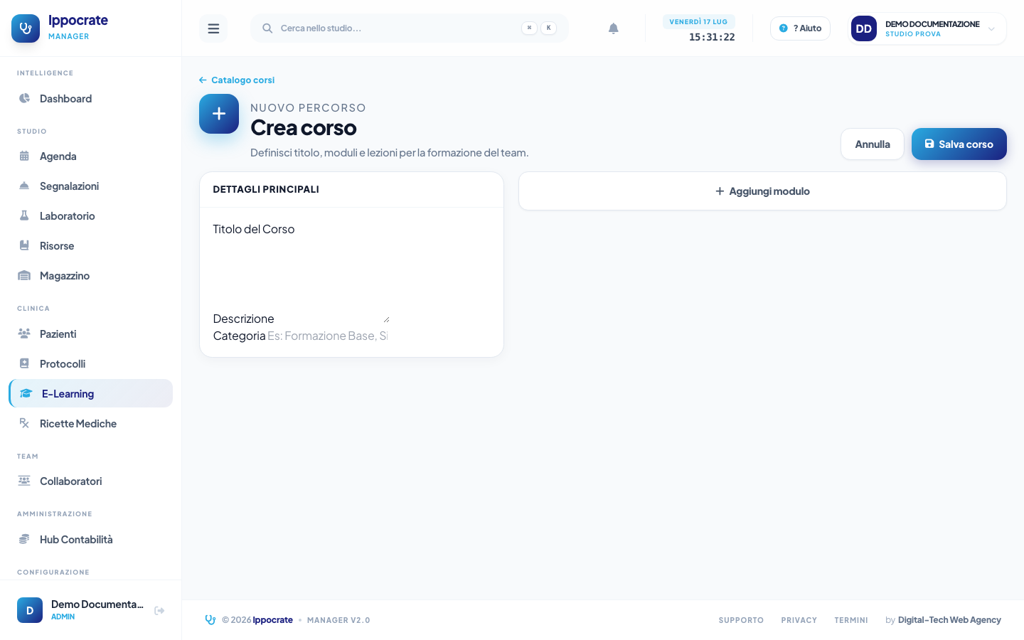 Screenshot Creare un corso e-learning