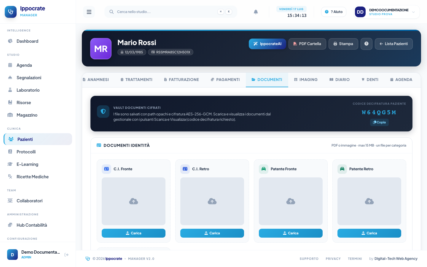 Screenshot Documenti paziente