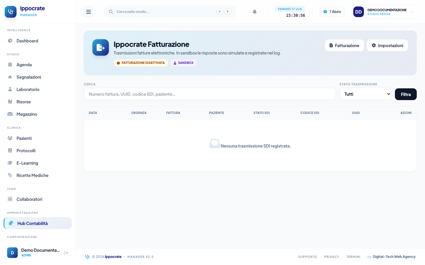 Screenshot Invio fattura elettronica SDI