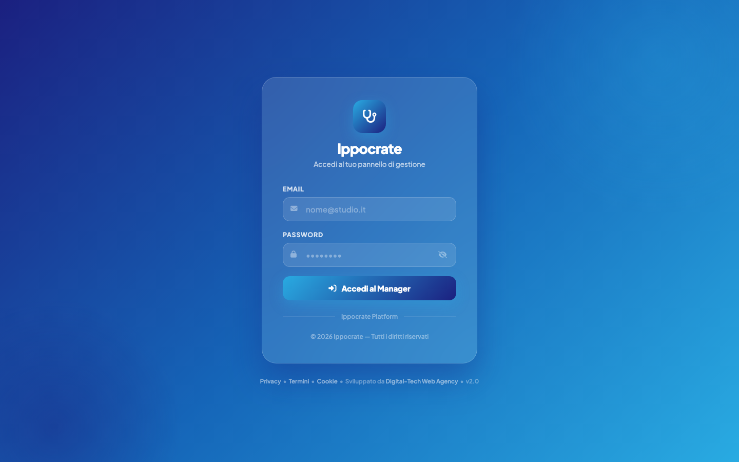 Screenshot Primo accesso e login