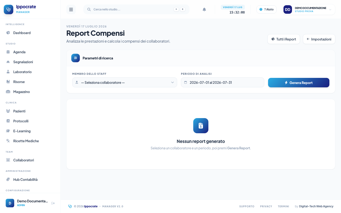 Screenshot Report compensi staff