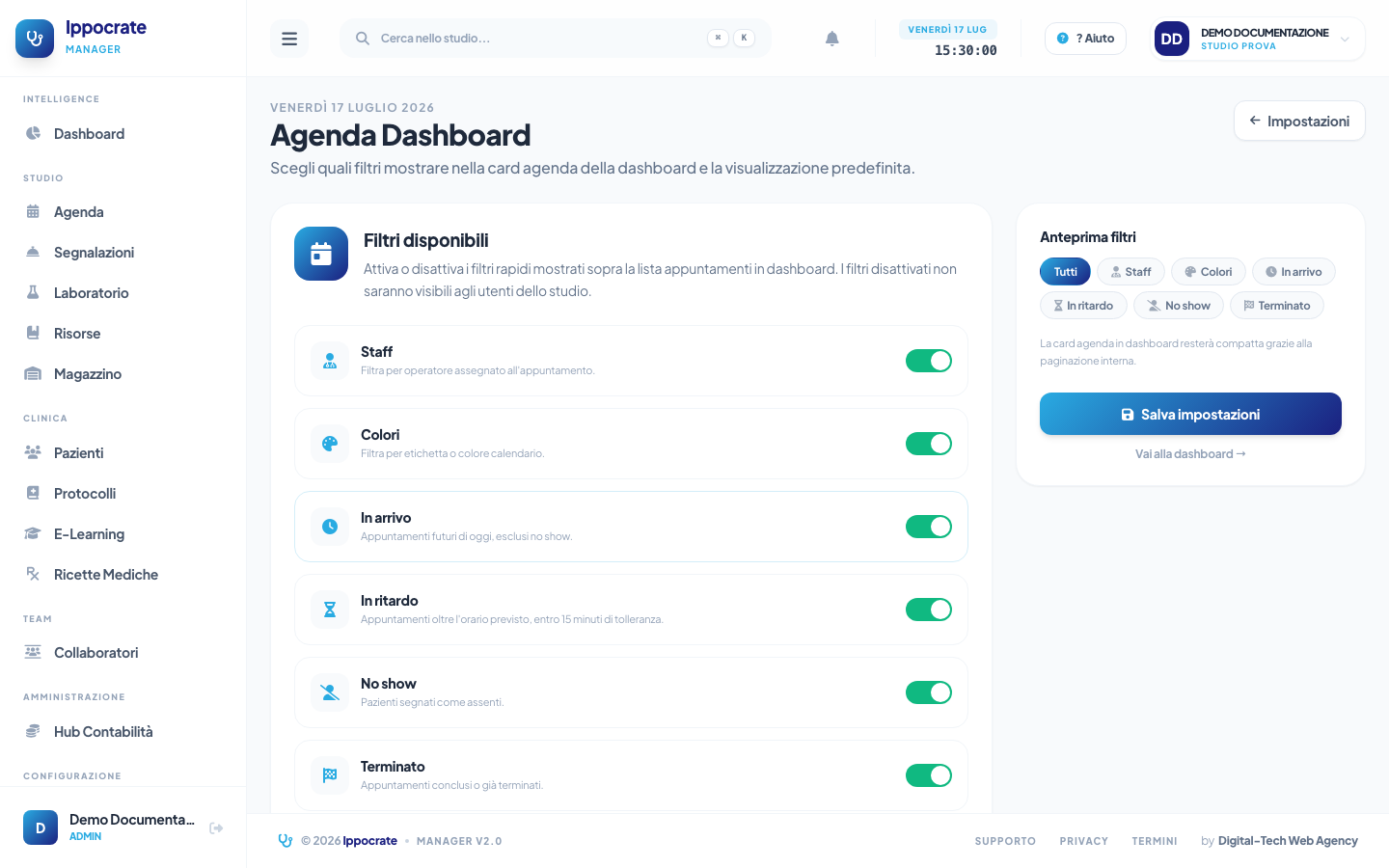 Screenshot Widget agenda in dashboard